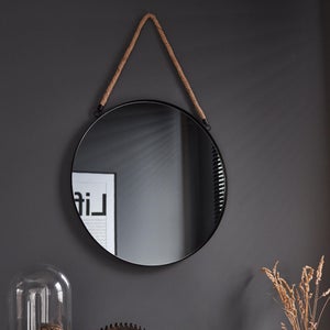 Support mural en bois noir pour miroir Barbier 10cm Inspire
