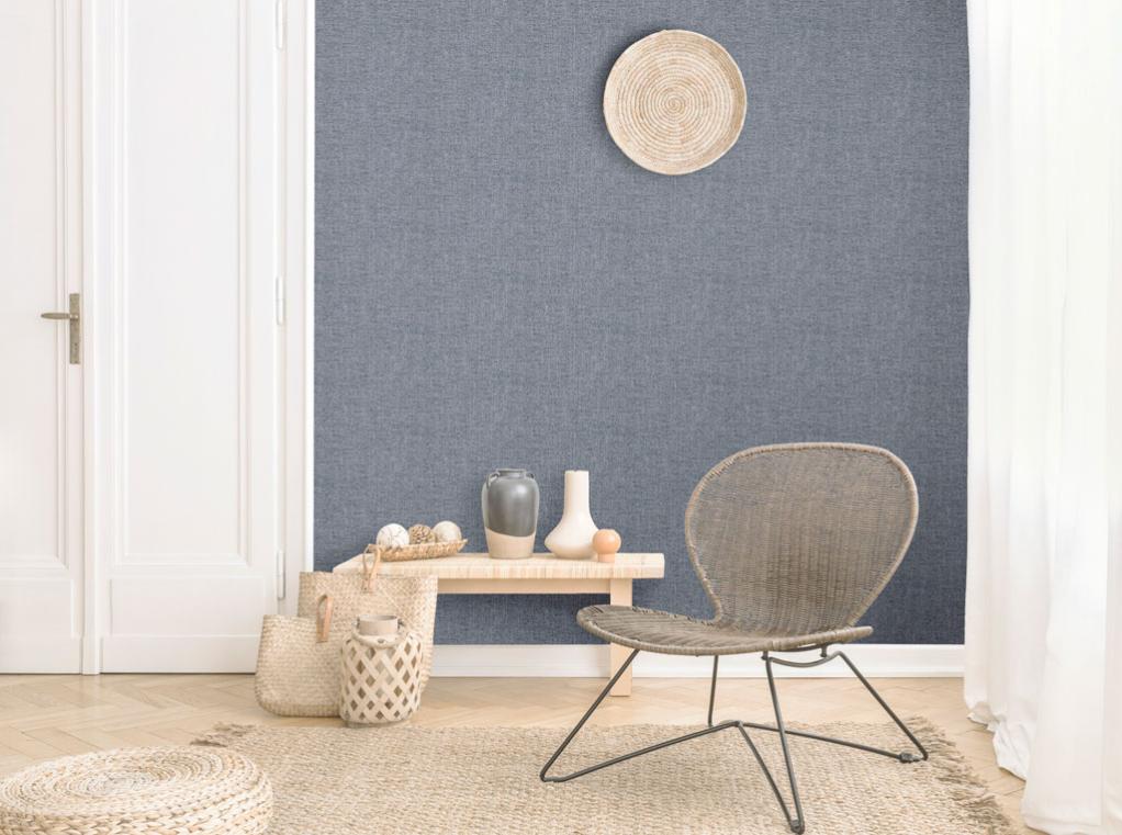 Papier peint vlieseline ATMOSPHERE Toile de jute gris | Leroy Merlin