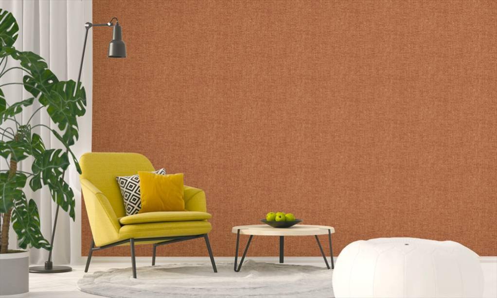 Papier peint vlieseline ATMOSPHERE Toile de jute brique | Leroy Merlin