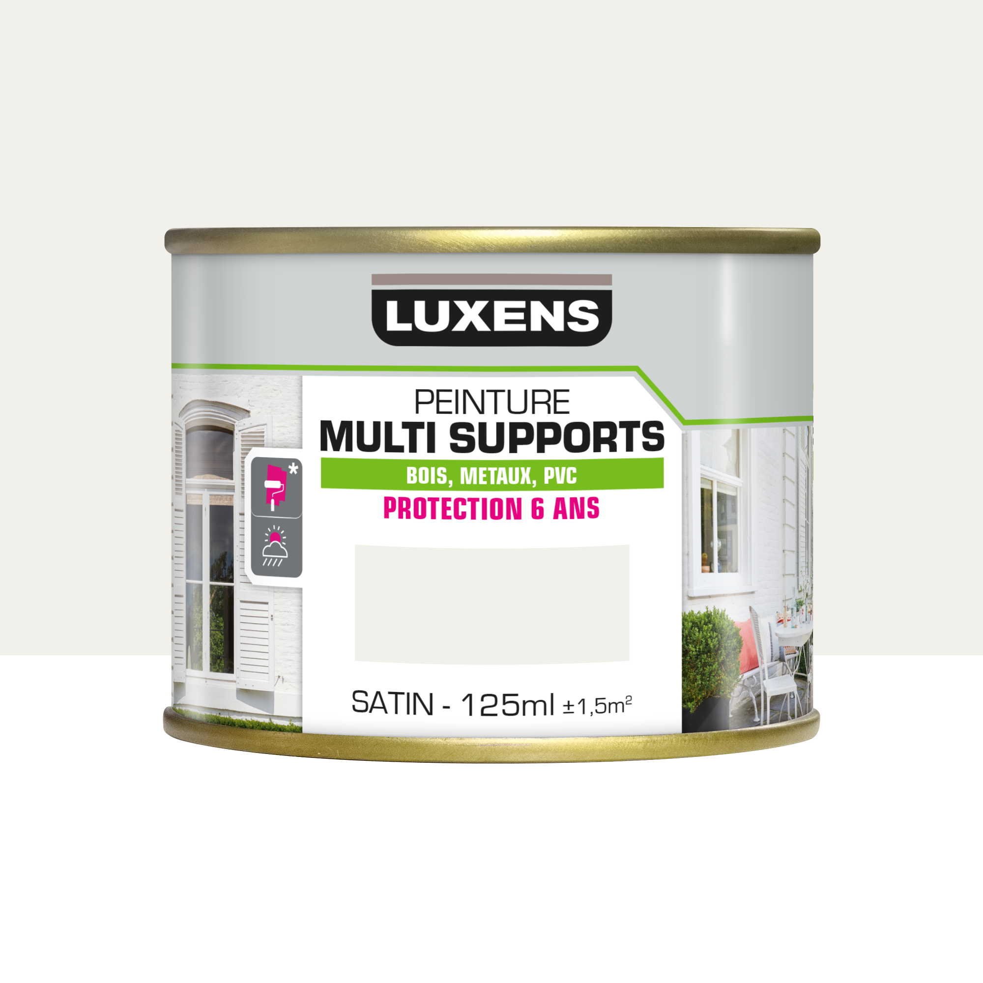 Peinture extérieure bois, fer, pvc LUXENS blanc satiné 0.125l Leroy Merlin