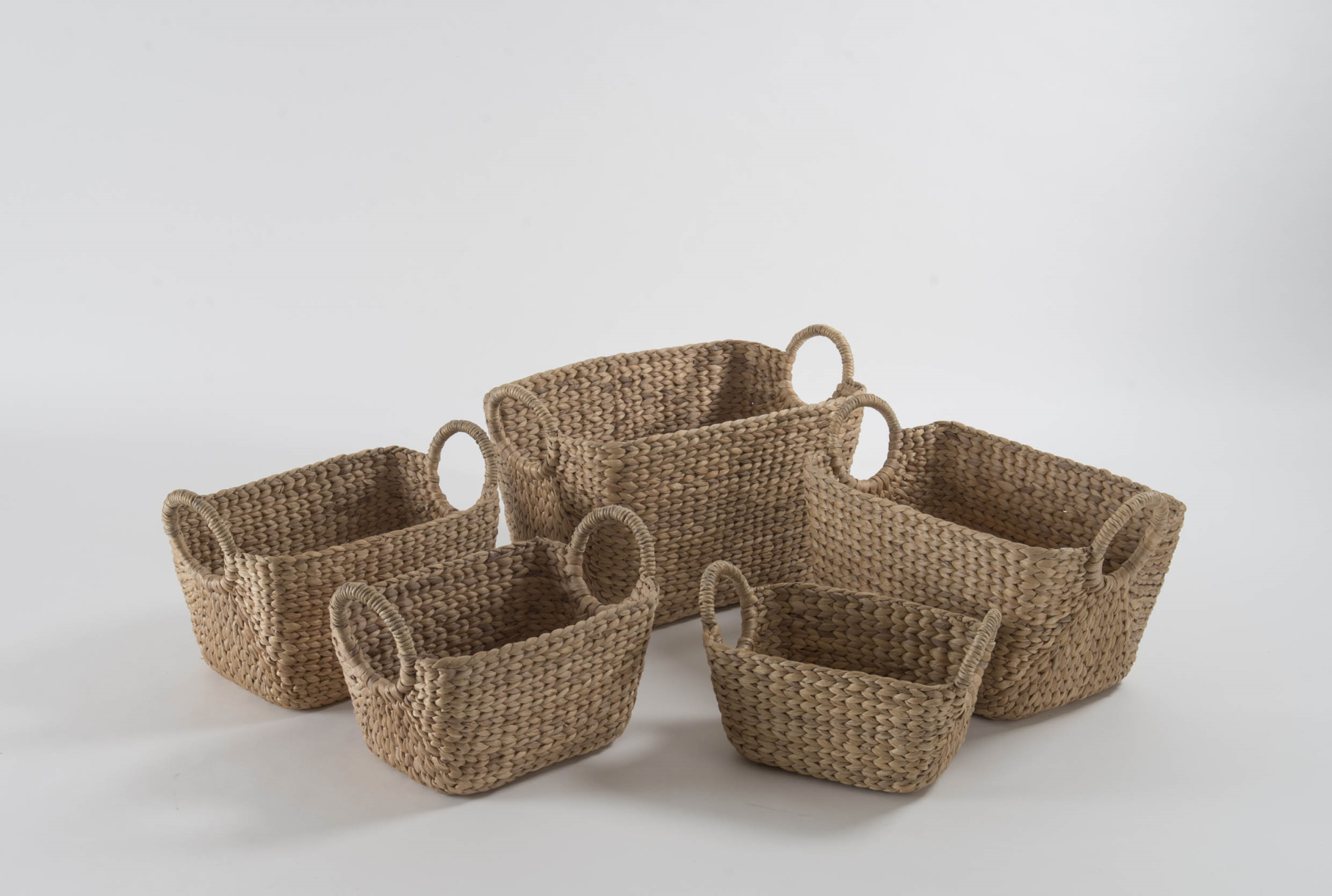 Panier Rangement Compactor Caracas En Jacinthe D'Eau Naturel | Déco Bohème - 40x23x26 Cm