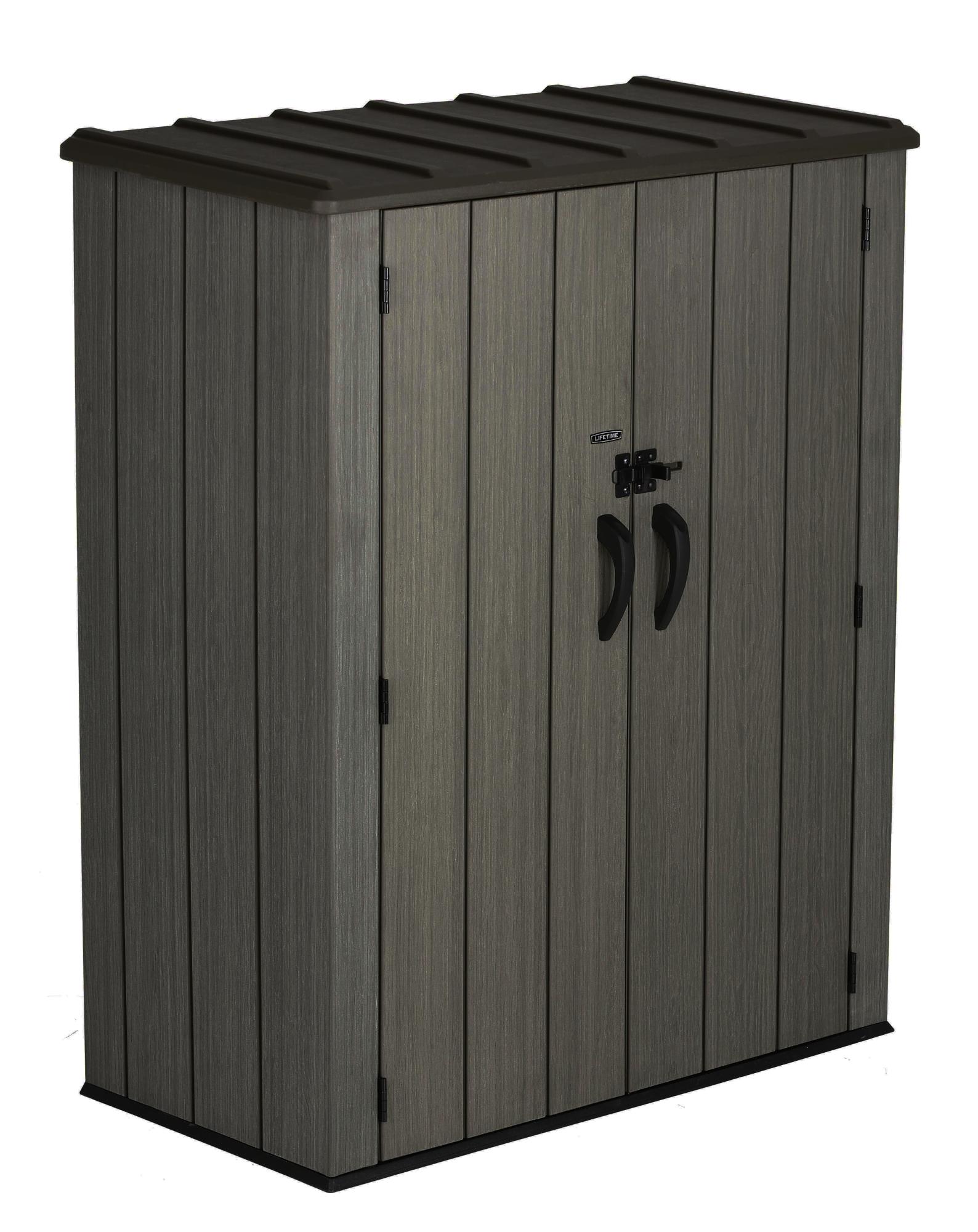 Armoire de jardin résine Roughcut imitation bois (marron), l.143 x H