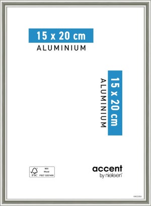 Cadre Accent, H.20 x l.15 cm, aluminium argent, NIELSEN