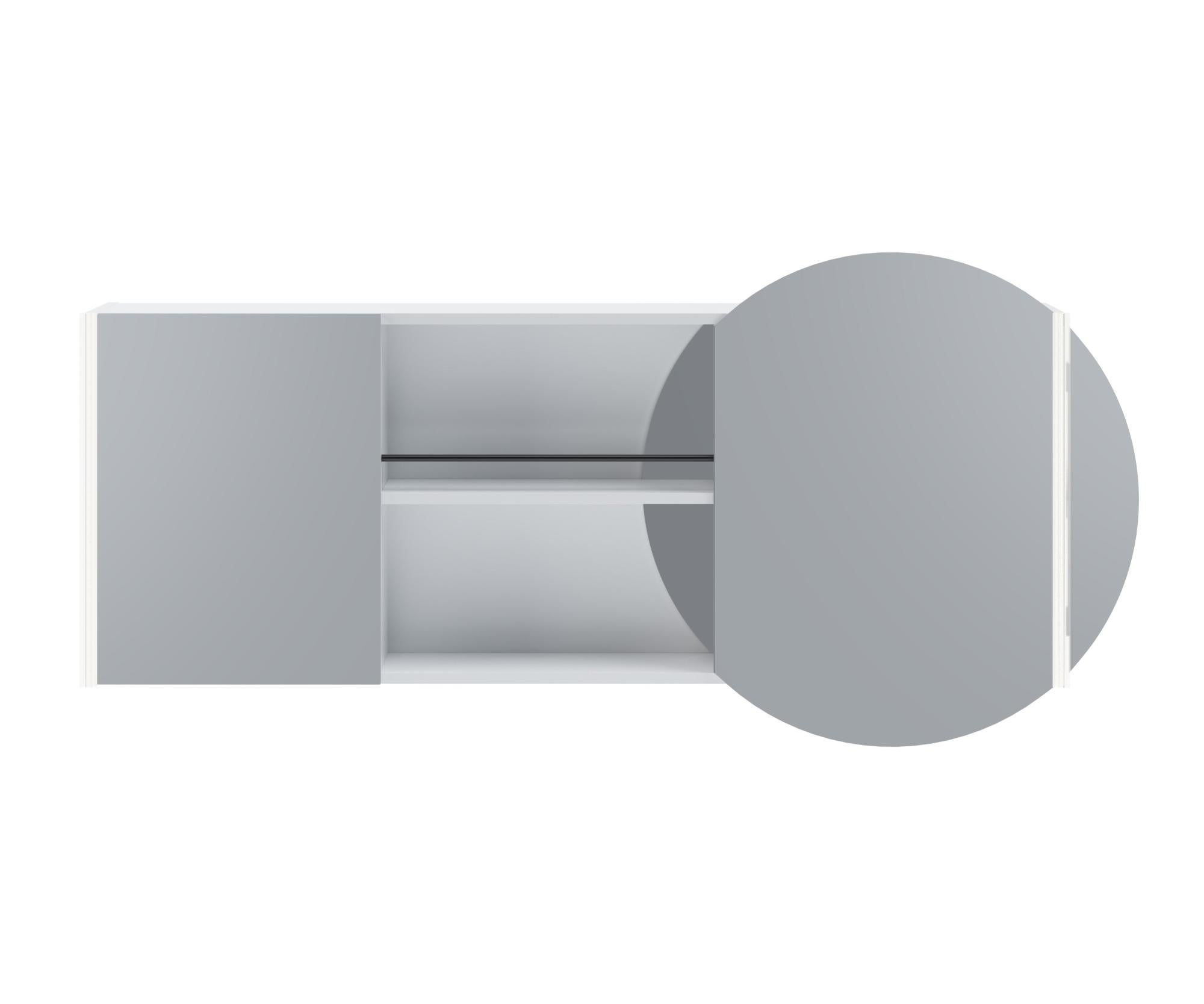 Armoire led de toilette lumineuse l. 140 cm H. 64 cm, blanc mat Paris