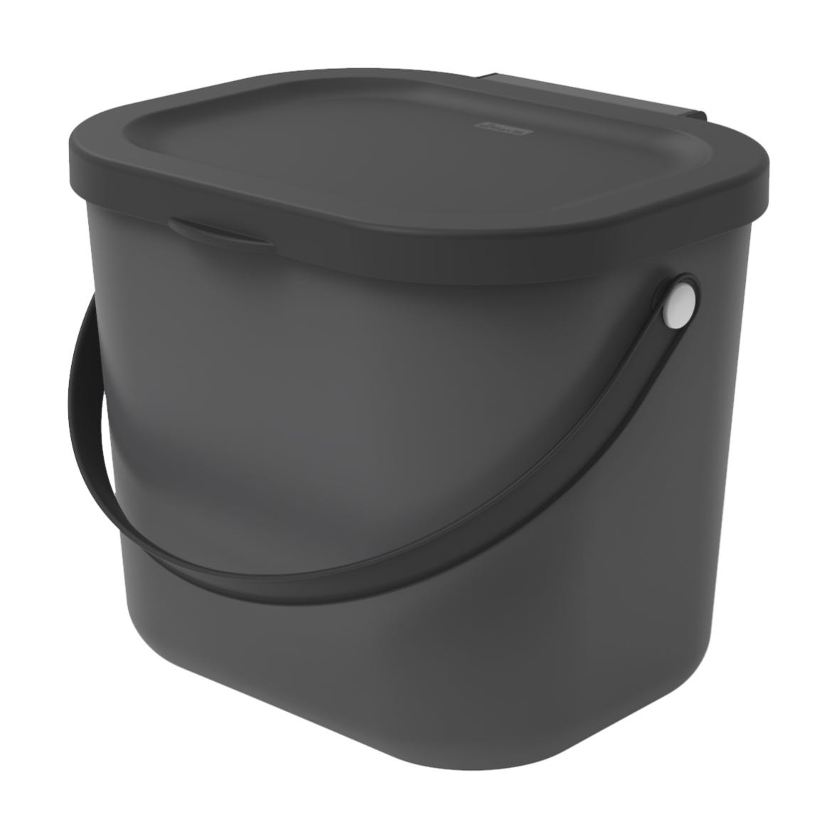 Poubelle de compost accrochable et repositionnable en plastique - 5L - Gris  - L 18 x l 14 x H 24 cm