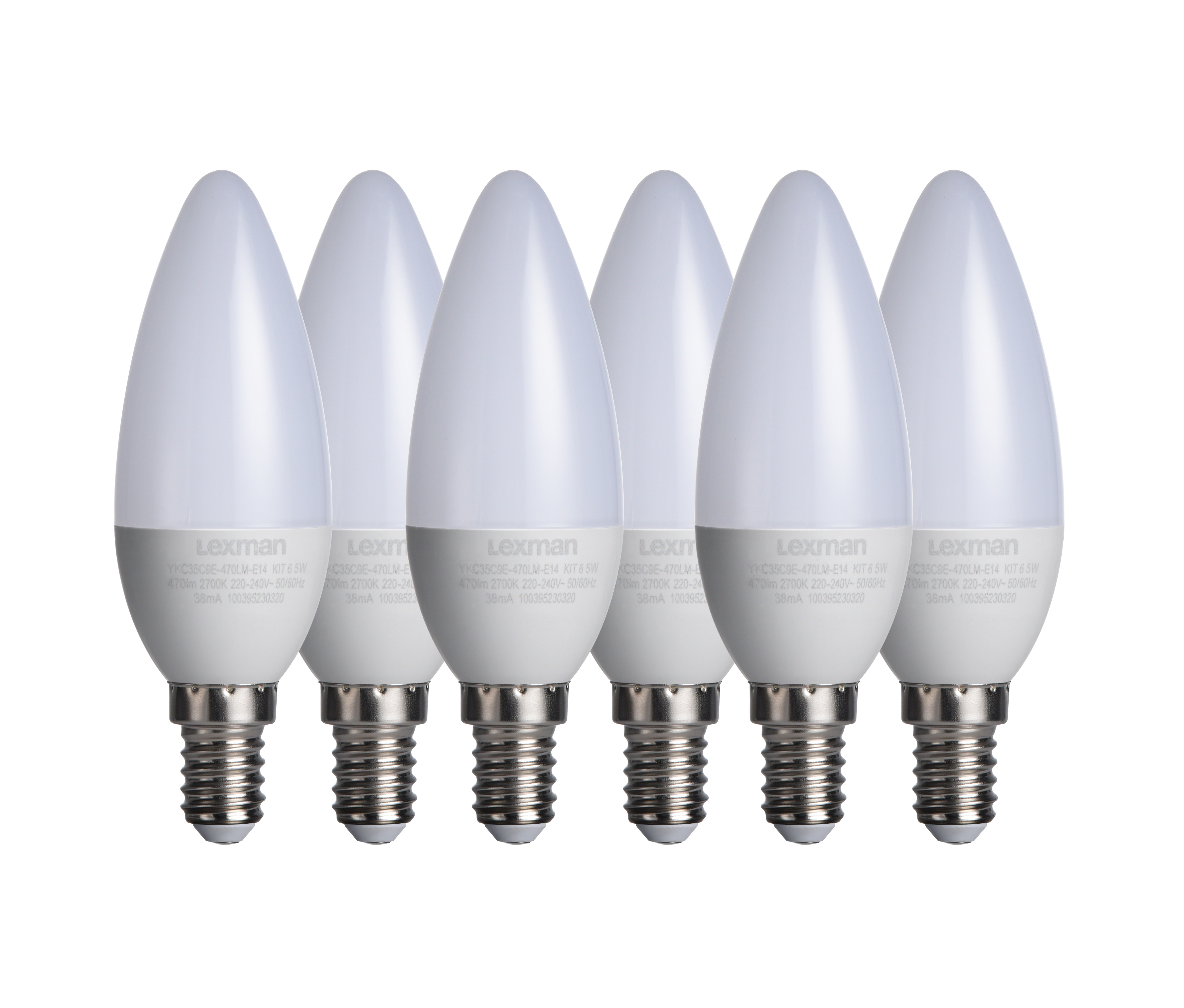 Lot De 6 Ampoules Led Plastique Flamme E14 470lm 40w Blanc Chaud