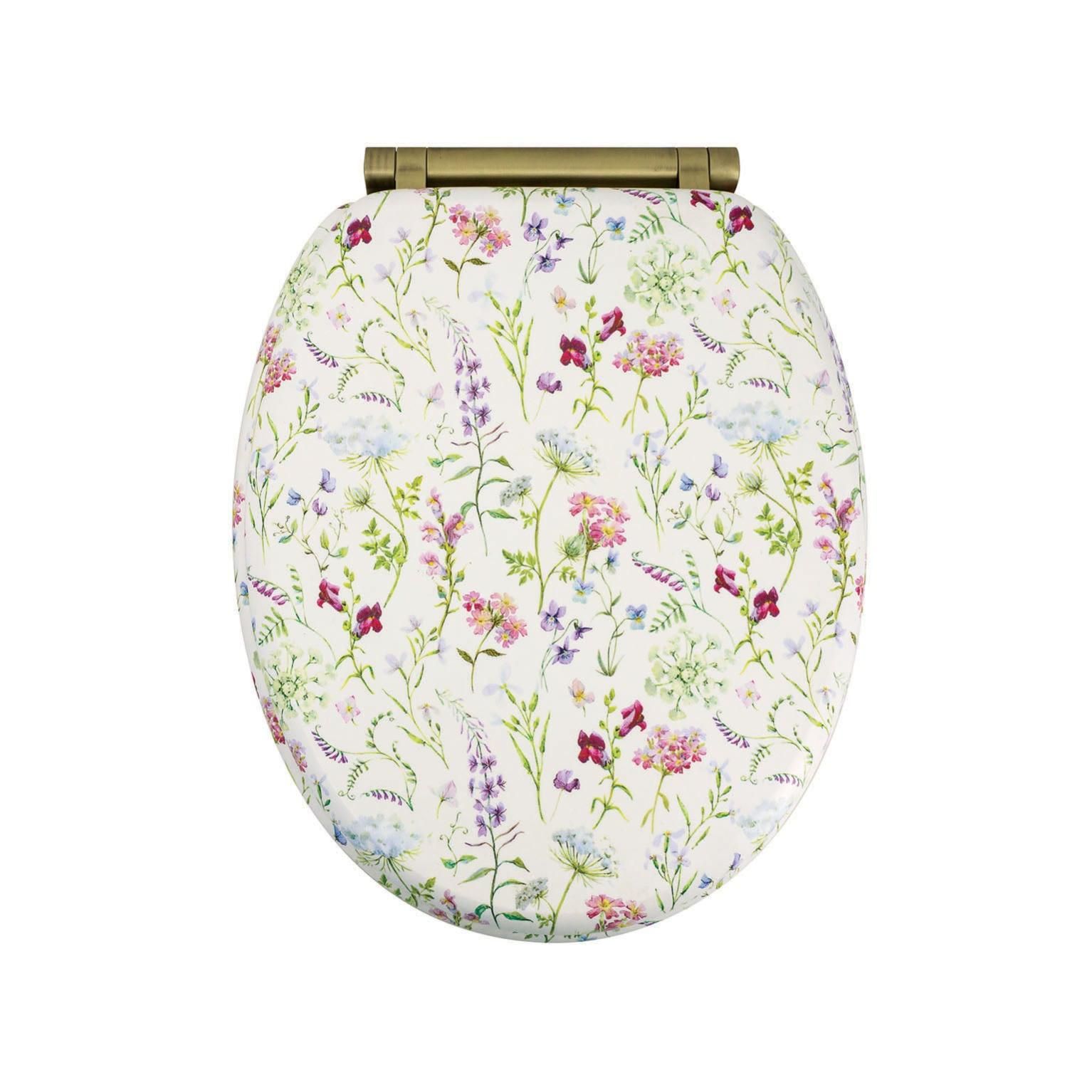 Abattant frein de chute mdf fleuris