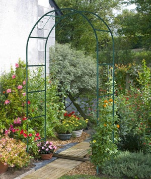 Arche de jardin avec 2 jardinières blanche épicéa massif - Ciel & terre