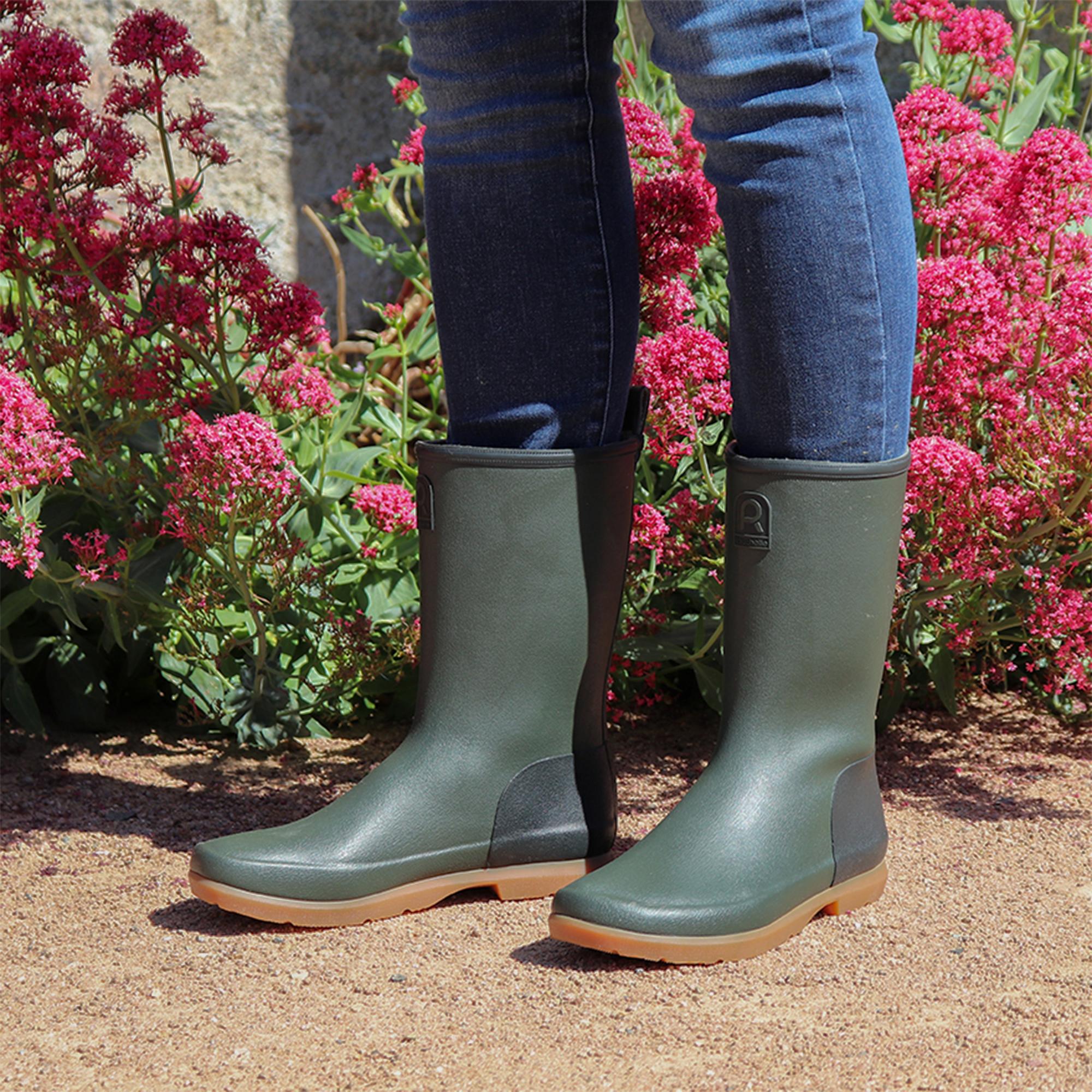 Bottes En Caoutchouc Imperméables Pour Femme - Mi-hautes, Antidérapantes, Pour Jardin, Pluie, Travail Ou Loisirs