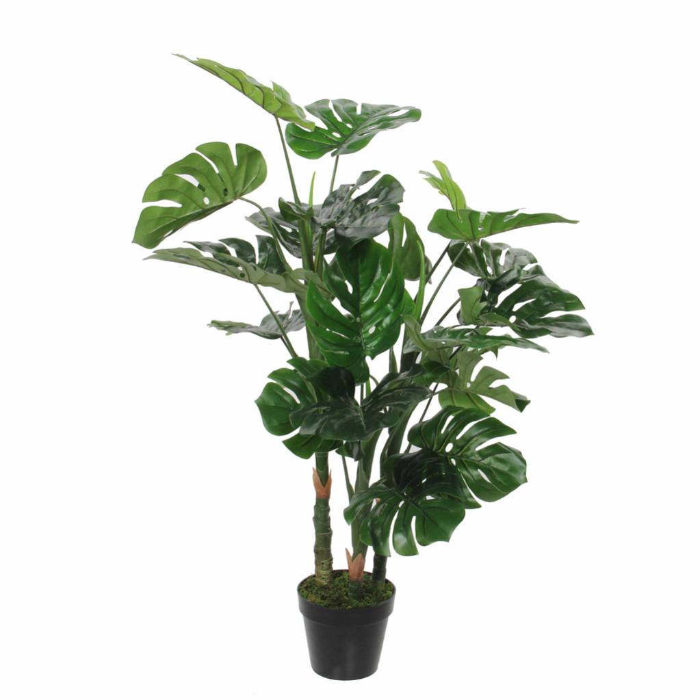 Monstera vert plante artificielle en pot H 140 x Ø 80 cm : Fleurs