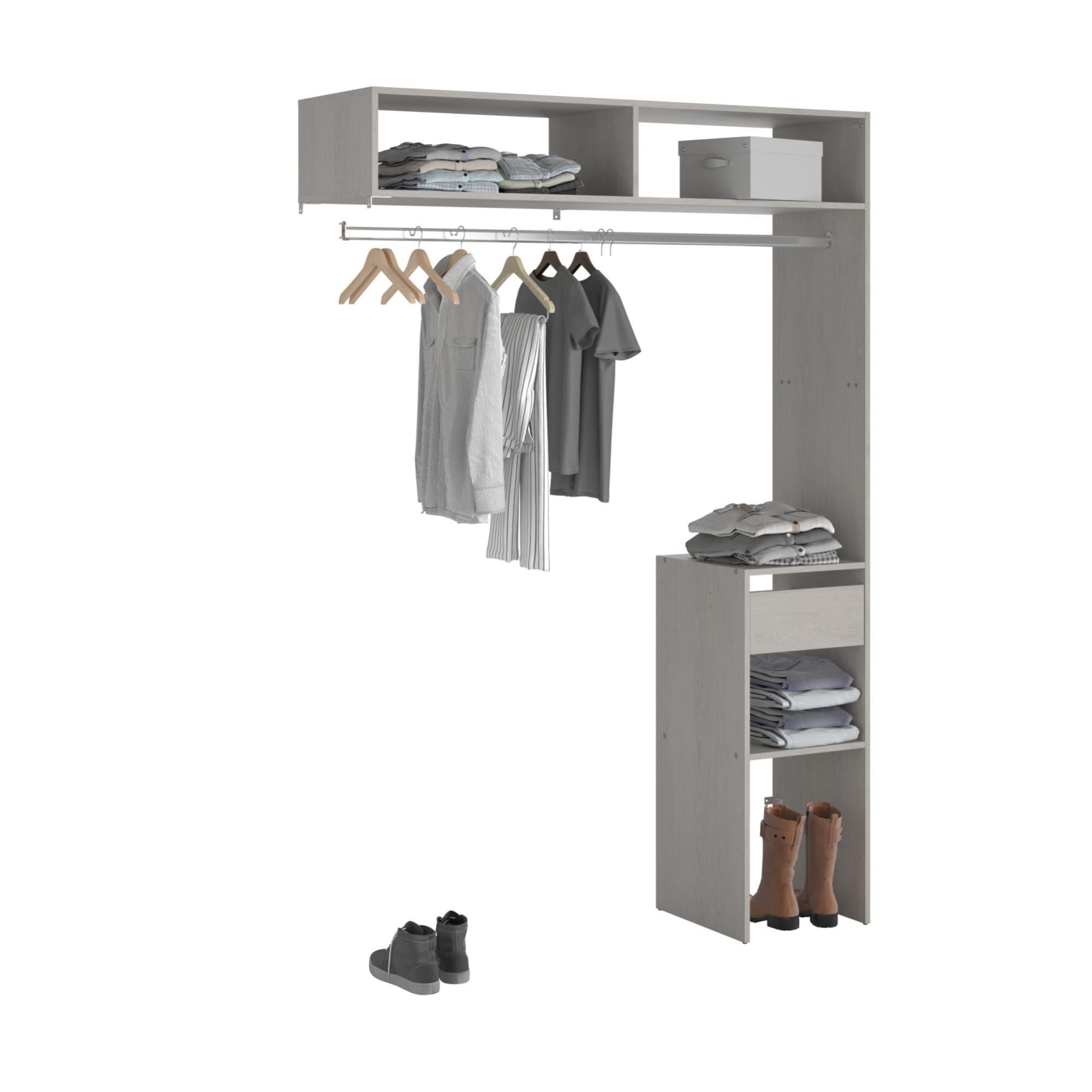 Kit extension dressing EKIPA frêne gris H.203 x l.140 x P.38 cm Leroy Merlin