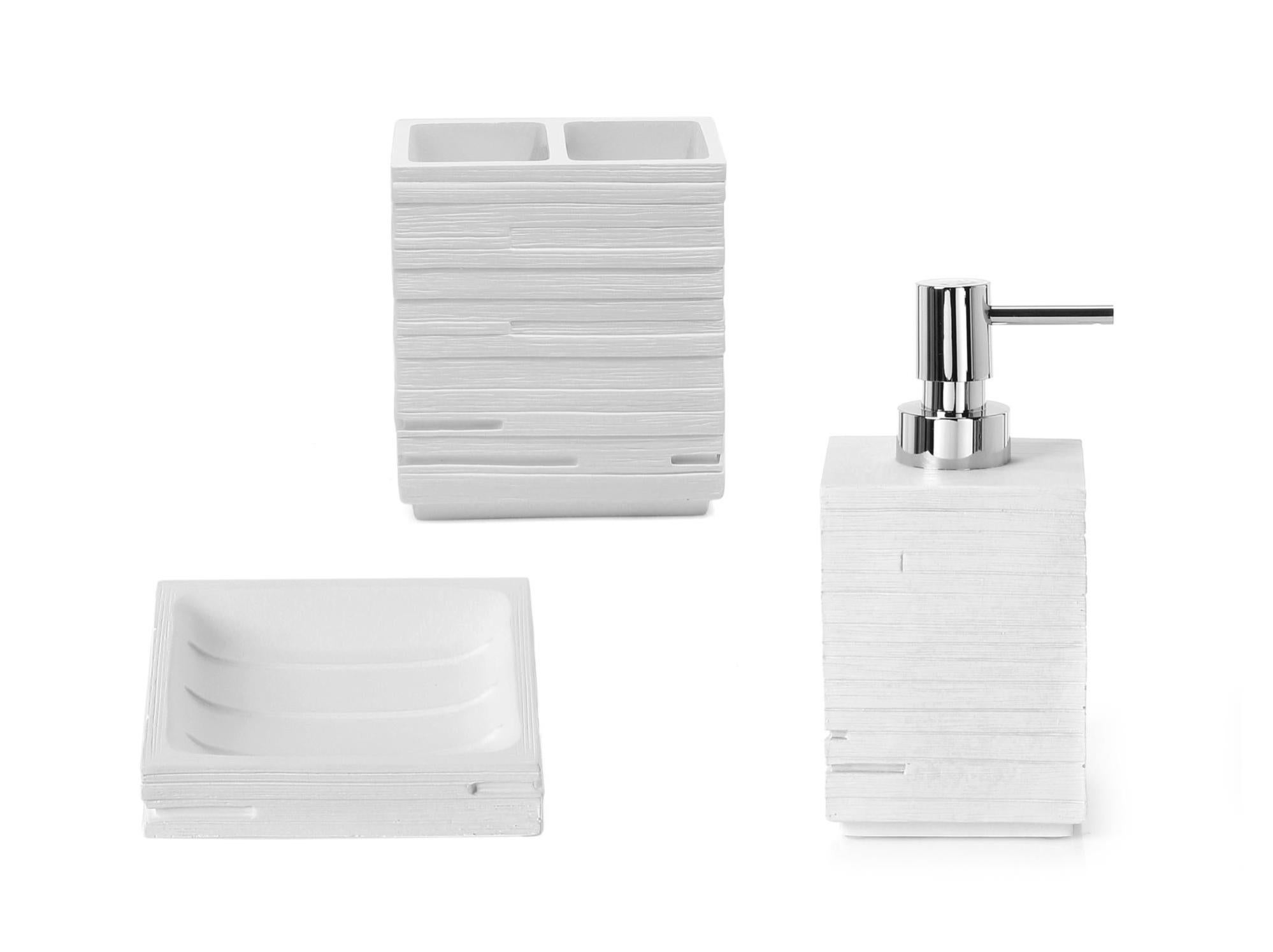 Nimco Tabo - Ensemble d'accessoires de salle de bains, blanc TA SET-05