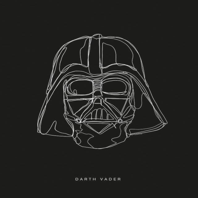 Affiche Star Wars Dark Side Vader Noir Et Blanc Komar L 40 X H 50 Cm Leroy Merlin