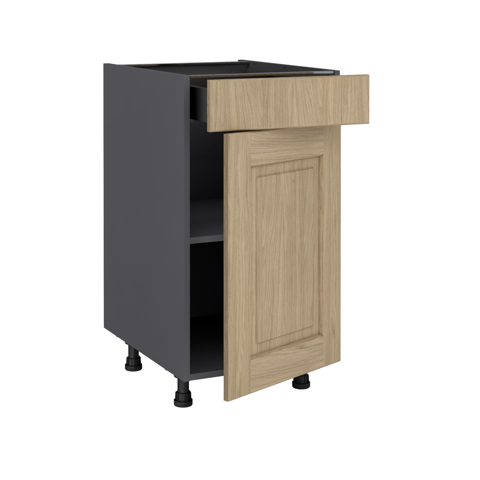 Rachat De Meuble à Domicile 77 Meuble bas de cuisine Prague chêne, 1 porte et 1 tiroir H77xl45 | Leroy  Merlin
