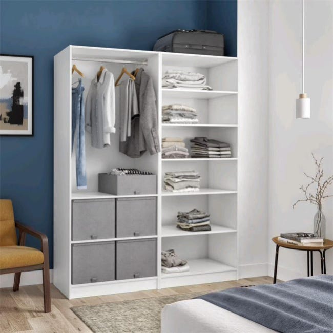 Dressing blanc H.200 x l.160 x P.45 cm Home | Leroy Merlin dressing 160 cm de large