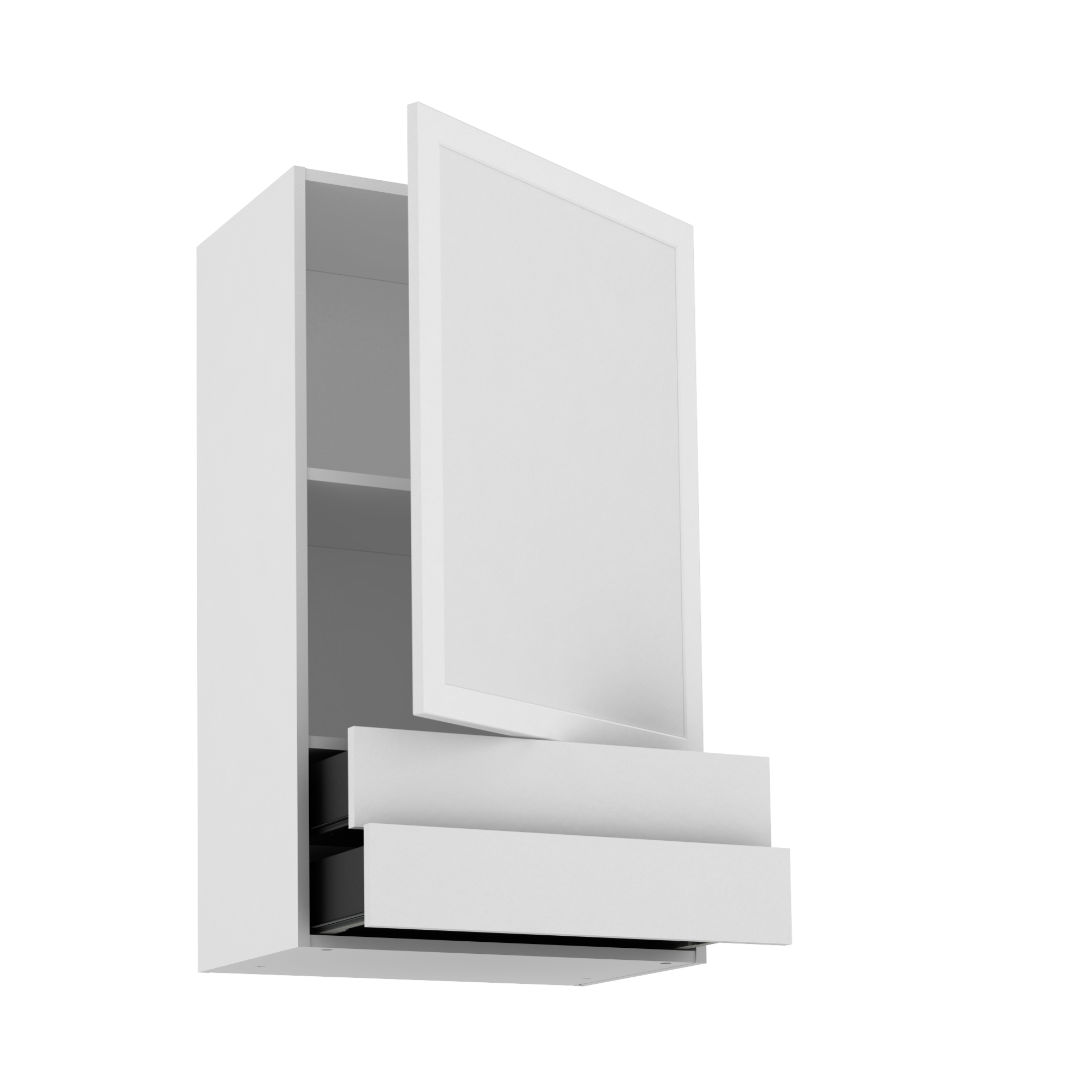 Meuble haut de cuisine Newport blanc, 1 porte et 2 tiroirs H103xl60