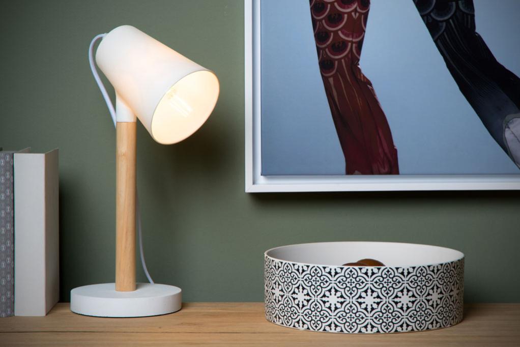 Lampe classique porcelaine blanc, LUCIDE bryton | Leroy Merlin