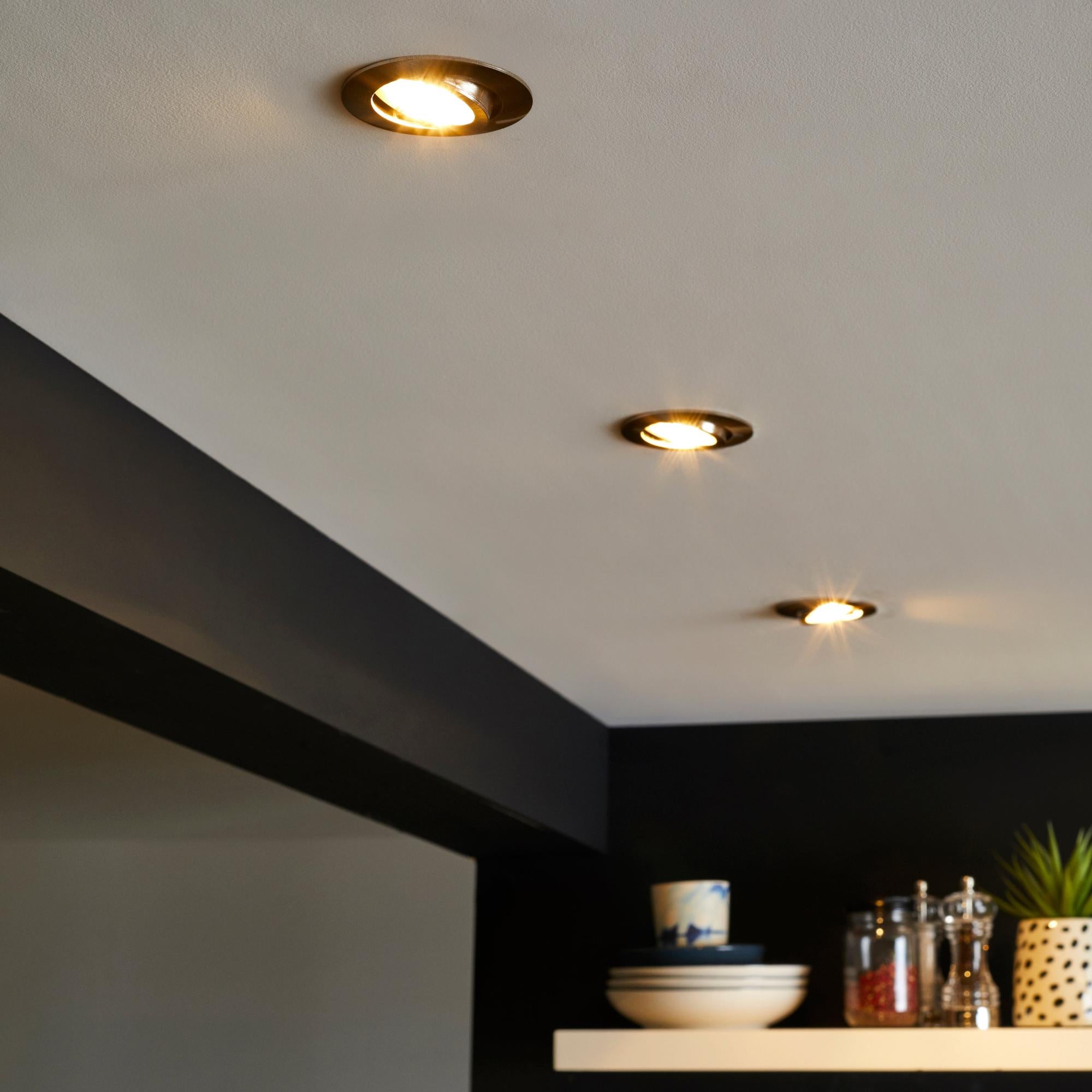 Kit 1 spot à encastrer orientable Bama gu10, 2700K INSPIRE rond nickel ...