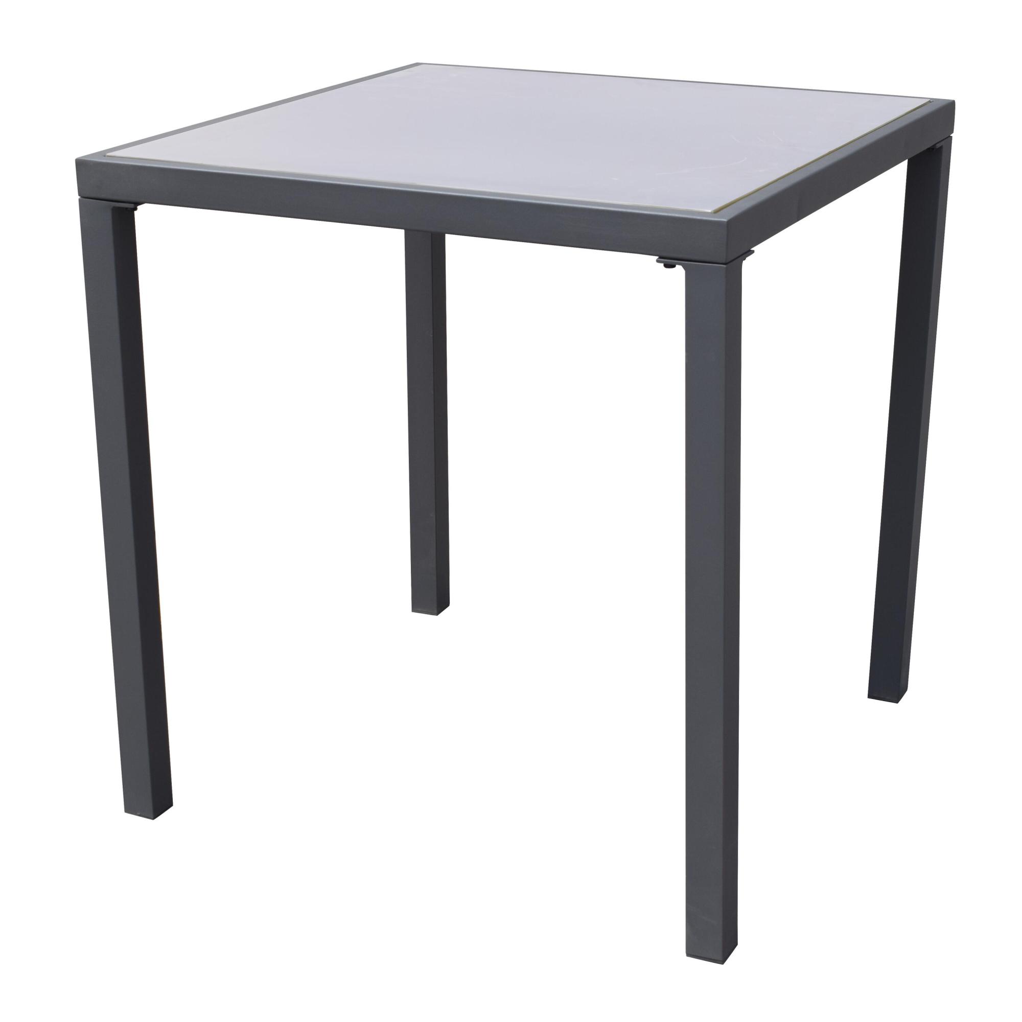 Table de jardin carré gris / argent 4 personnes | Leroy Merlin