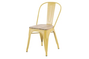 Chaise de jardin Oxford en acier jaune / doré