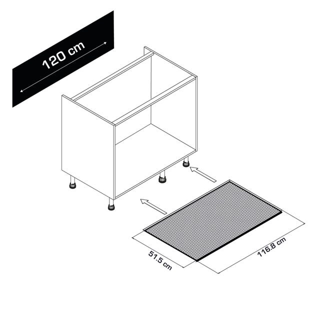 Protection sous évier aluminium Pour meuble L100 avec rebords caoutchouc  anti-fuites SOKLEO - Oskab