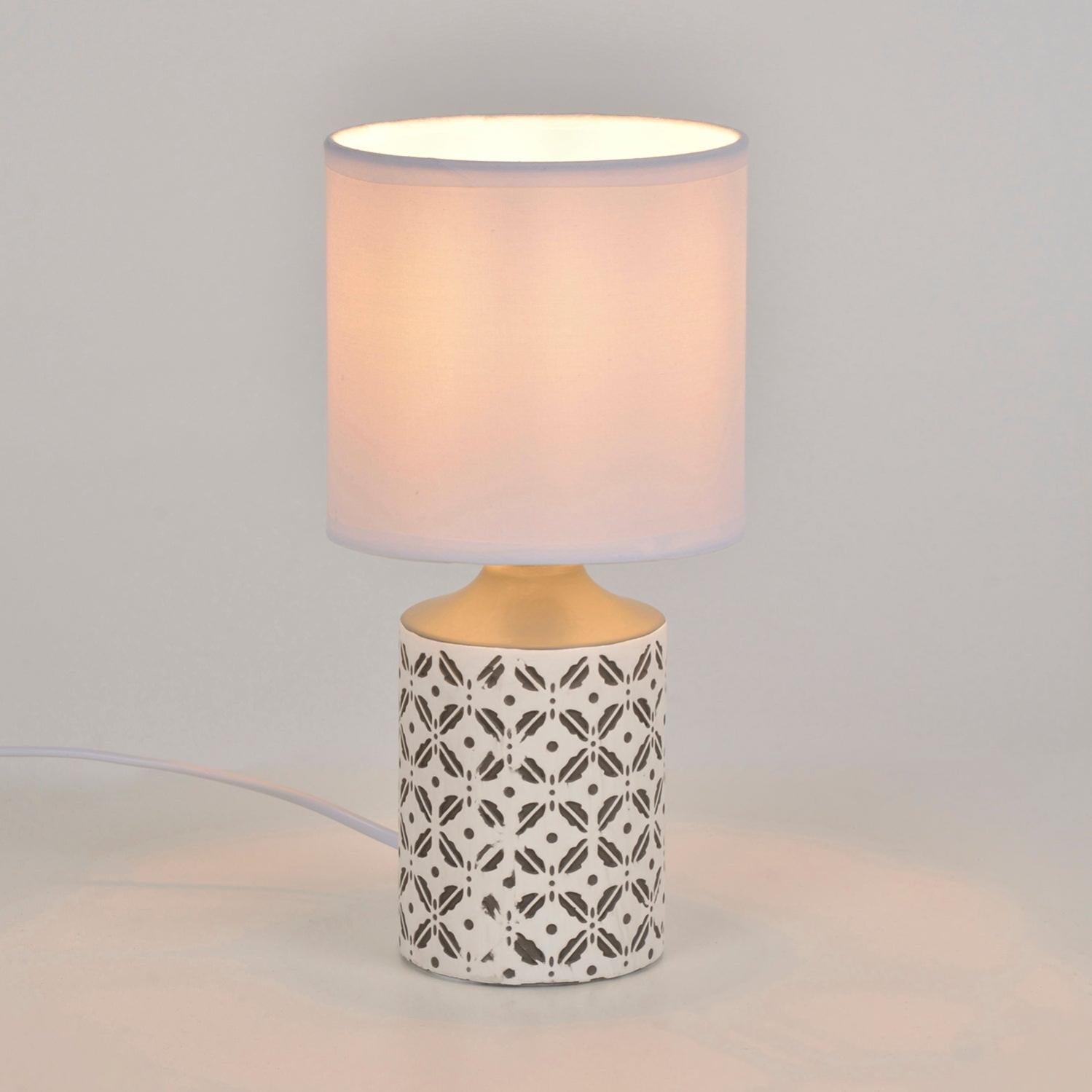 Lampe Antibes, acier, blanc, H.28 cm, E14 | Leroy Merlin