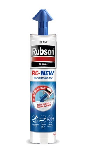 Mastic silicone RUBSON GO blanc salle de bain et cuisine 100 ml