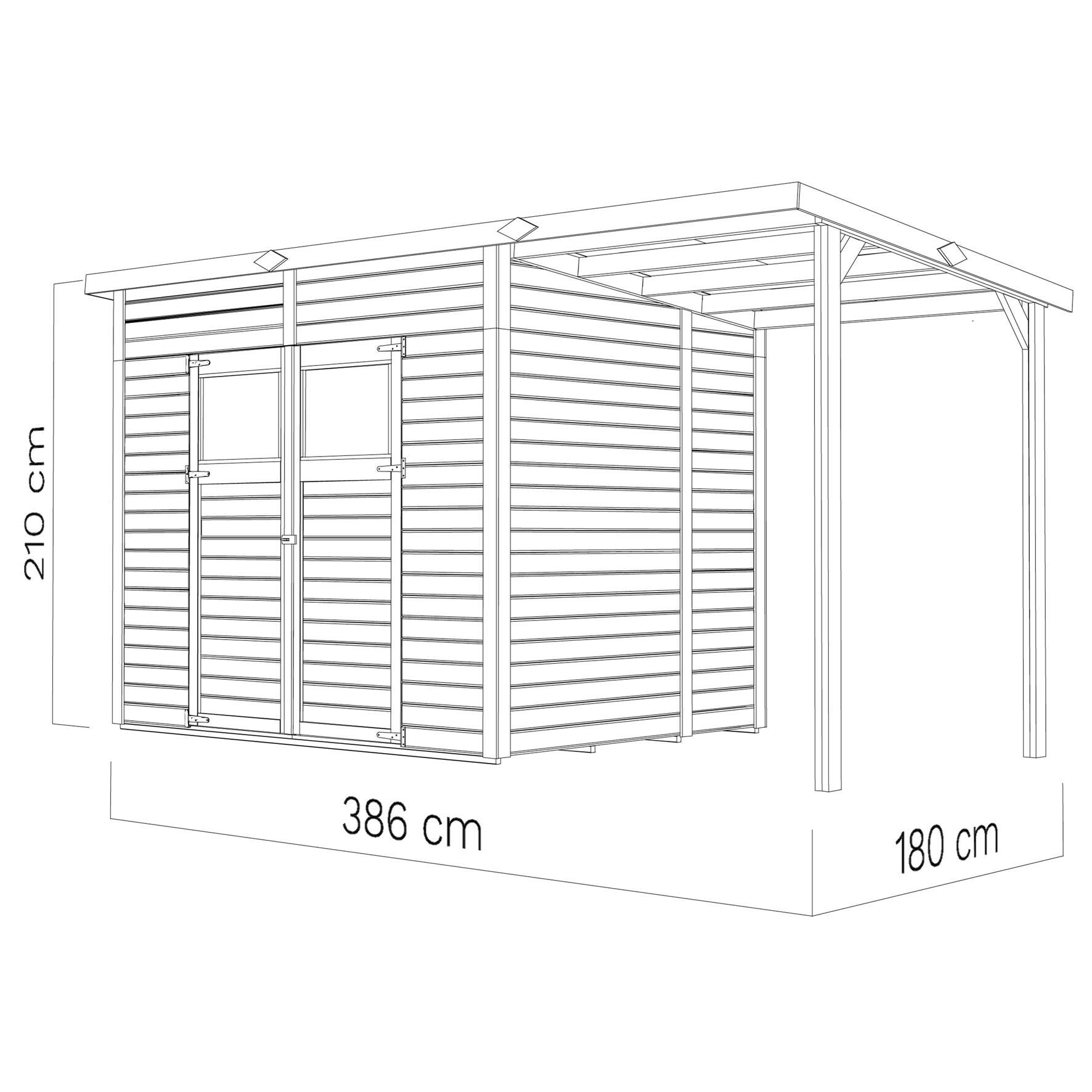 Abri De Jardin Bois BERTILO Abri Amrum B Plus 386x180x210cm 6,95m² Ep ...