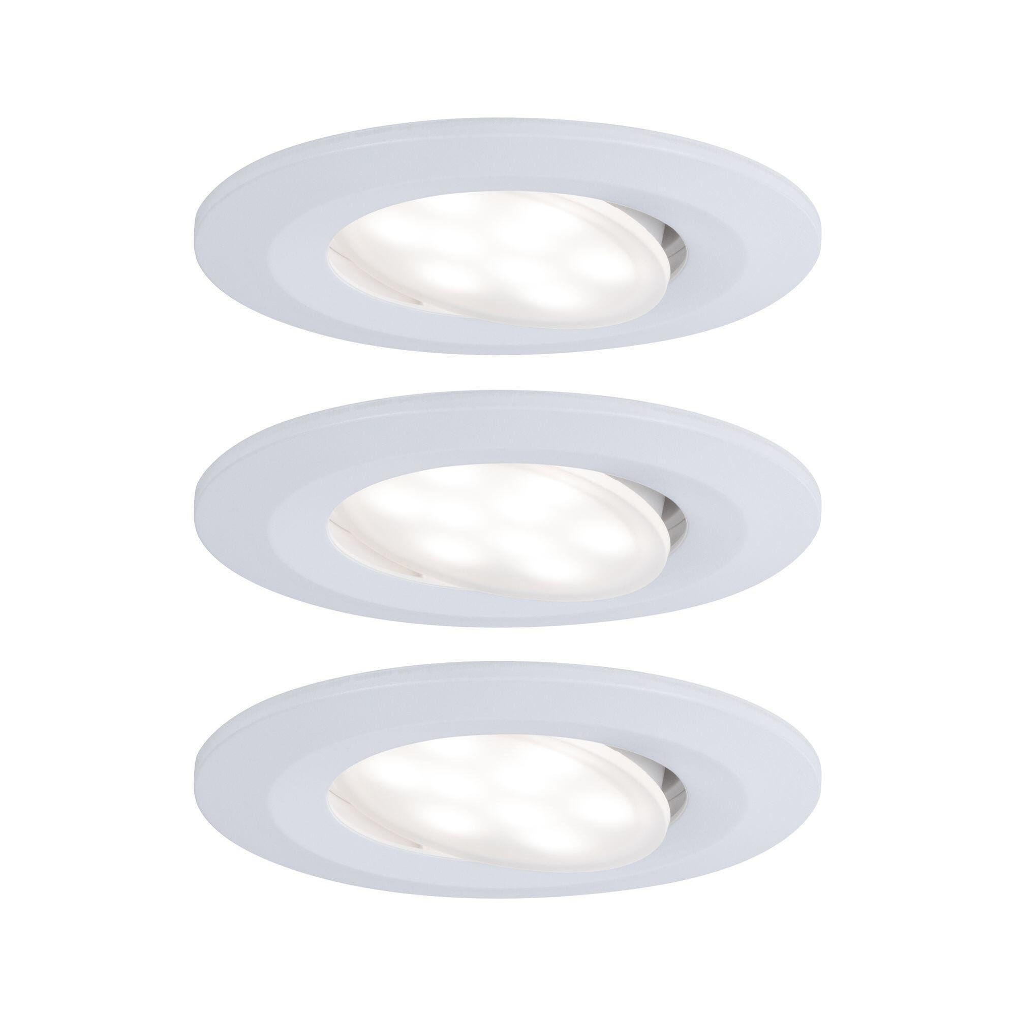 Kit de spots LED encastrables Modena Blanc 3W dimmables IP44, 3 à