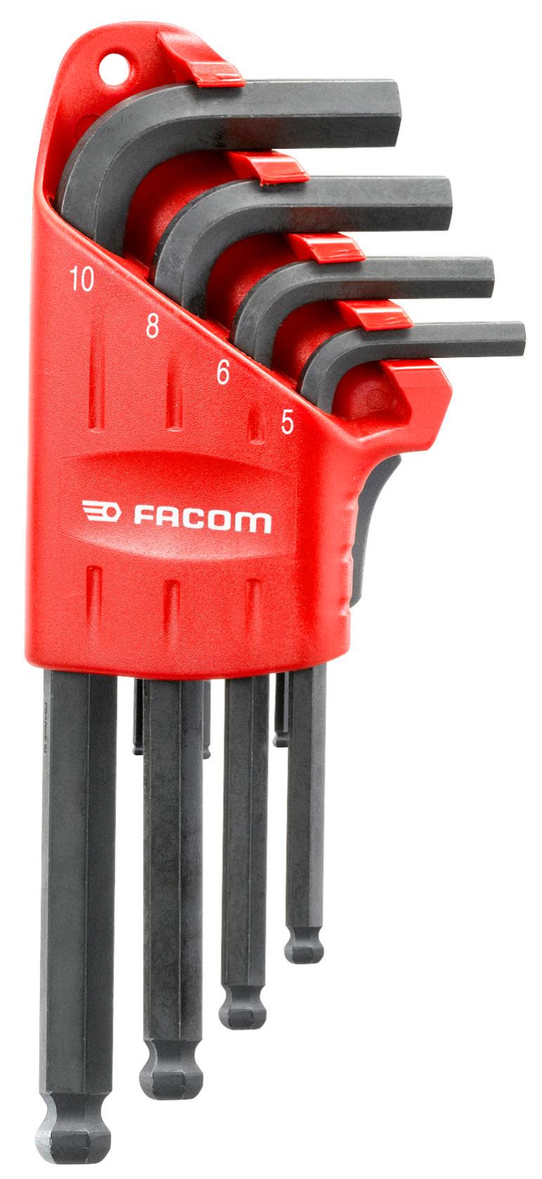 FACOM - Jeu de clés Allen en L - 1,5mm - Métrique tête sphérique - 9 pièces  - 83SH.JP9APF