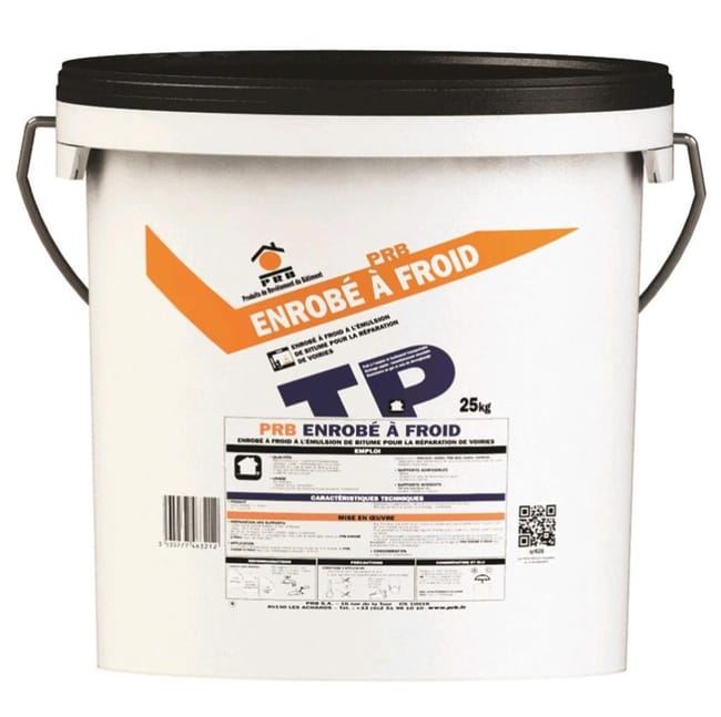 Enduit bitumeux noir, TP enrobé à froid, PRB, 25kg | Leroy Merlin