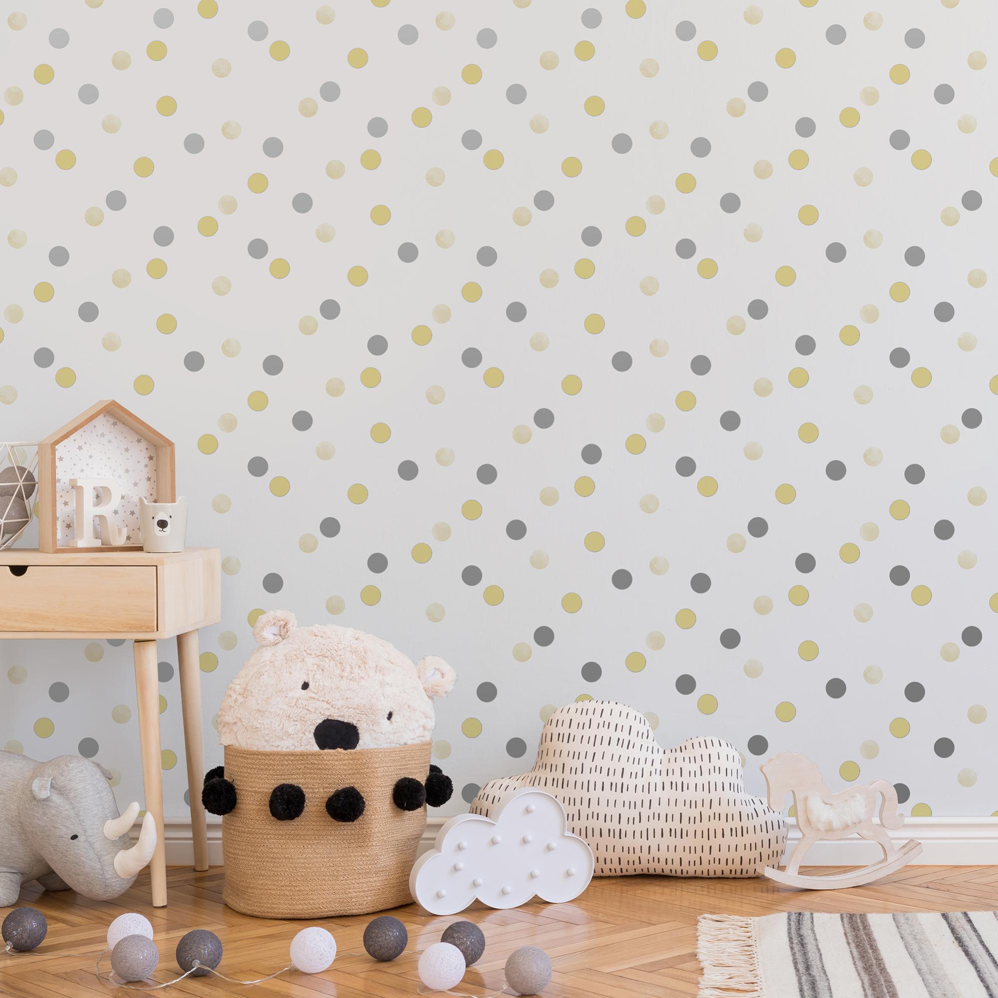 Papier Peint Intisse Dotty Polka Jaune Leroy Merlin