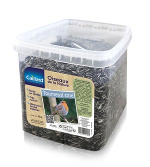 Seau de graines de tournesol noir 2 kgs pour oiseau de la nature