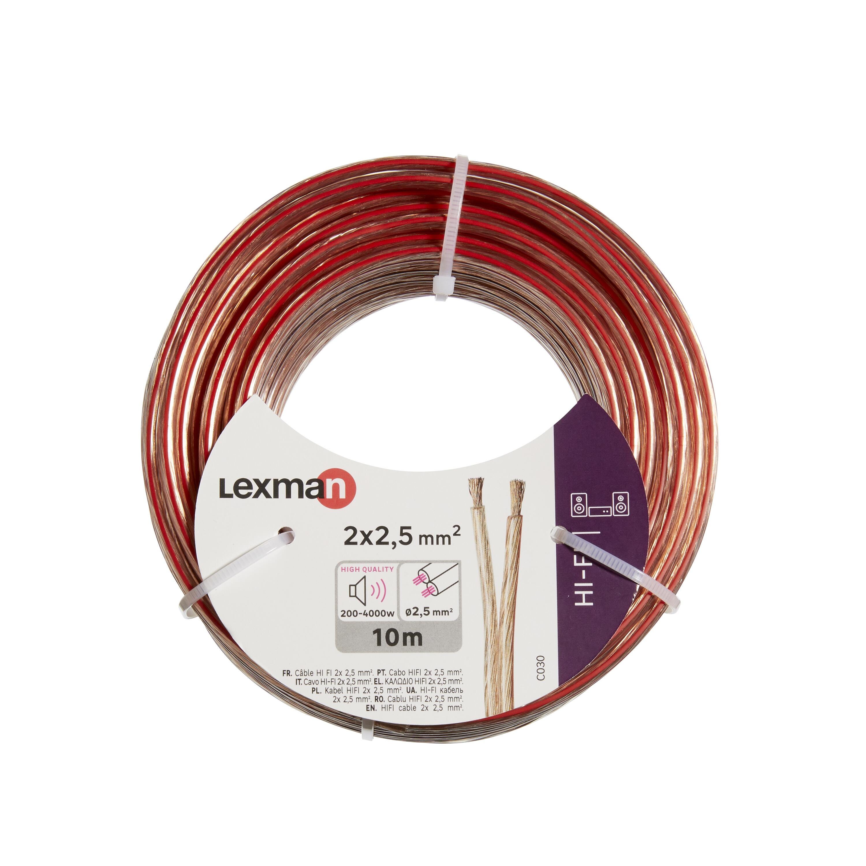 Câble pour enceinte 2 X 0,75 mm² 10 m, Câbles Enceinte