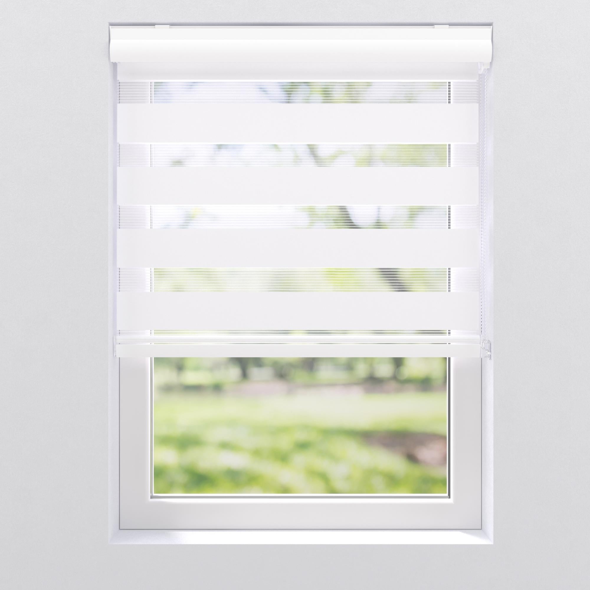 Facile à Installer avec Clips pour Fenêtre ou Porte Store Enrouleur Jour Nuit sans Perçage 50 x 130 cm Blanc