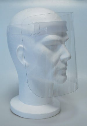 Visière de protection avec écran plastique, taille unique