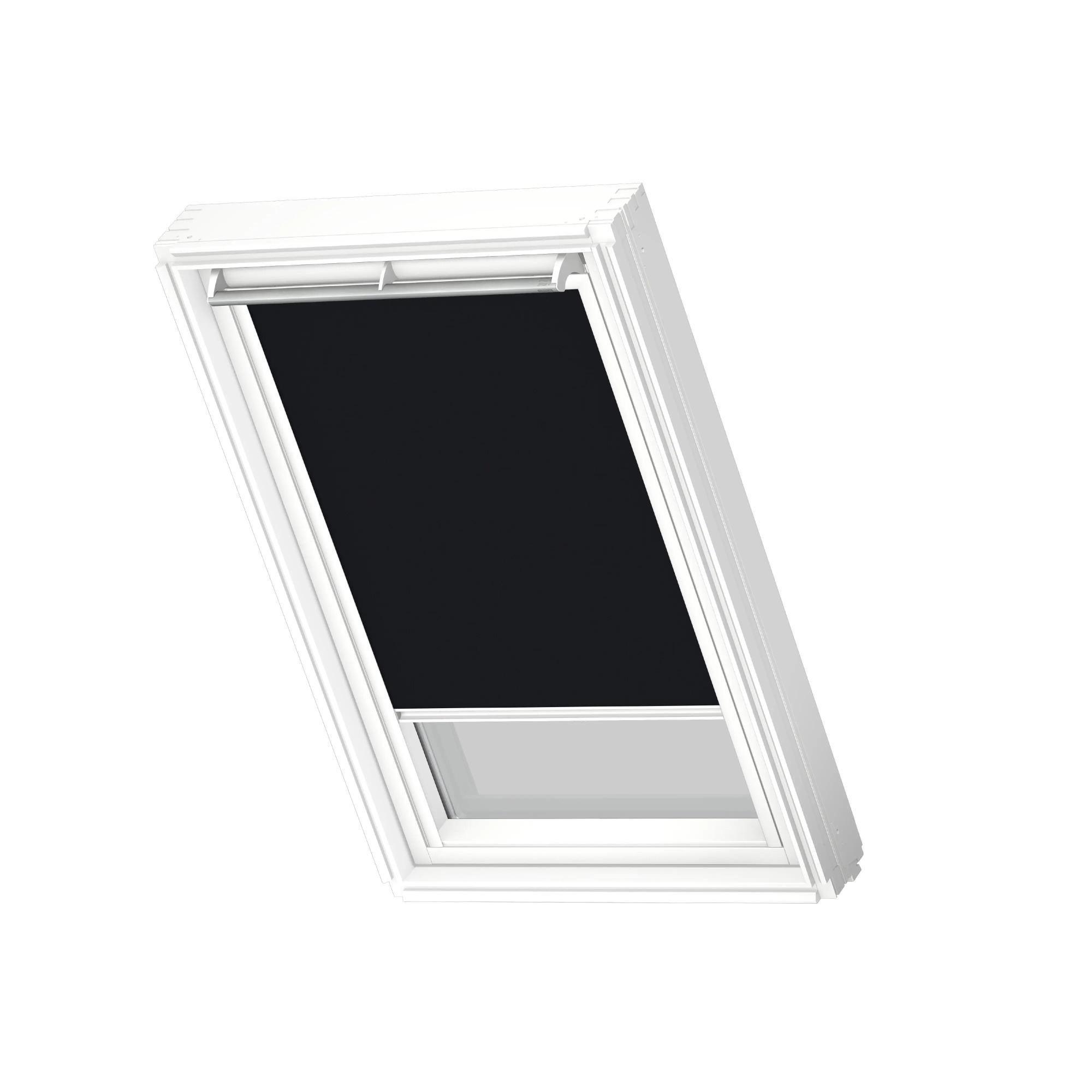 Store fenêtre de toit VELUX occultant manuel noir DKL MK04, cadre Blanc Leroy Merlin