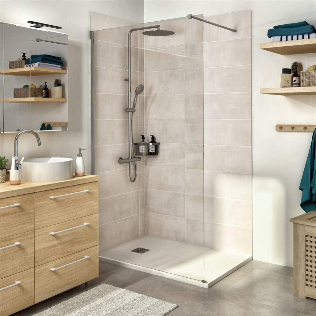Douche italienne receveur remix 80x120 cm paroi Remix Leroy Merlin