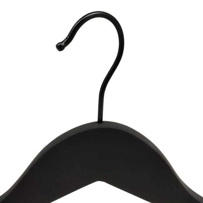 Cintre à épaulettes bois et acier noir, H.23 x l.45 x P.5.8 cm