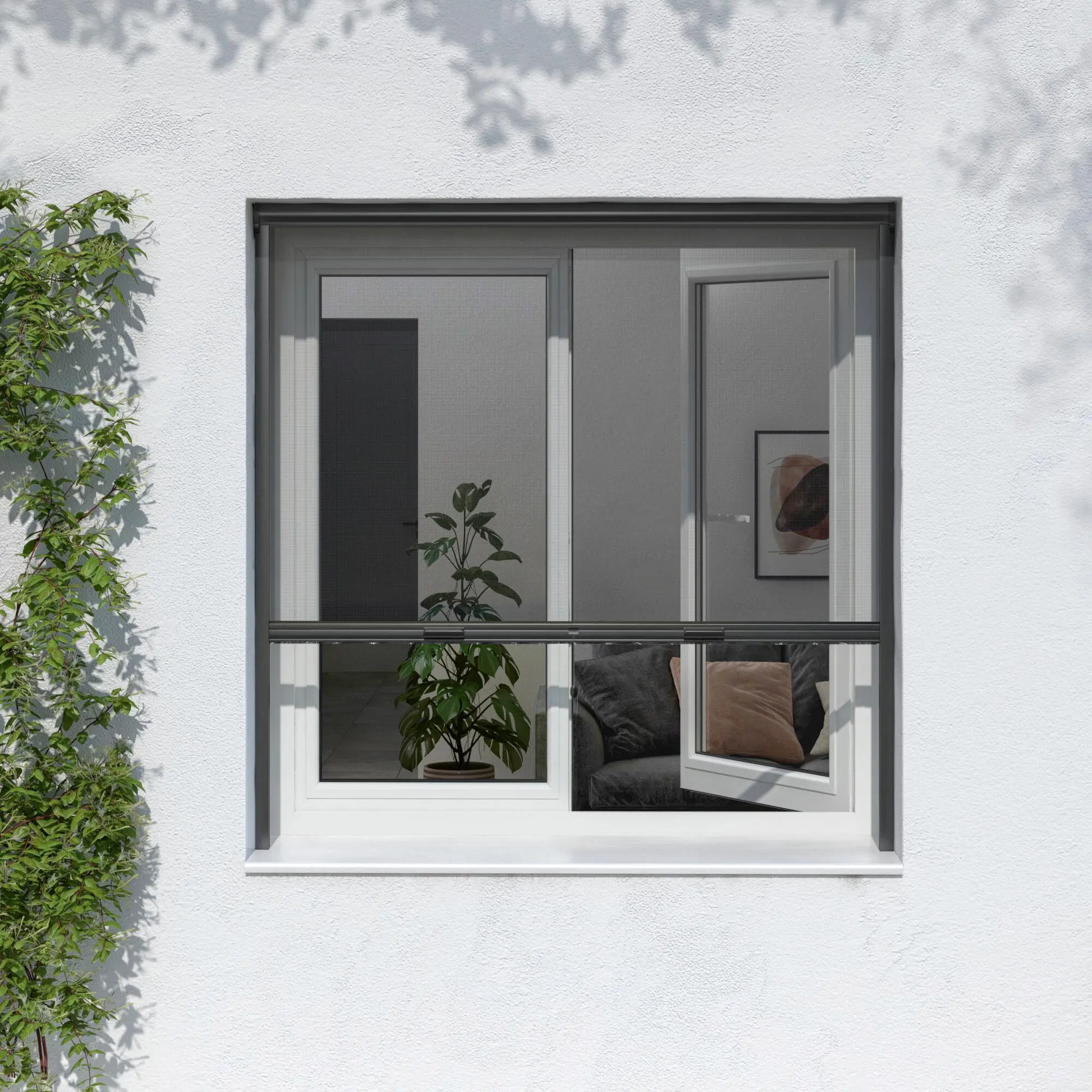 Moustiquaire pour fenêtre à enroulement vertical ARTENS gris H.120 x l.120 cm | Leroy Merlin