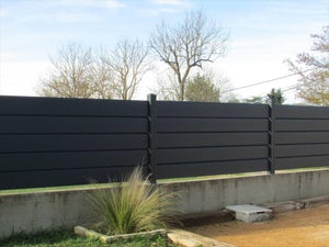 Panneau clôture bois persienne 200x195 cm - Clôture bois persienne