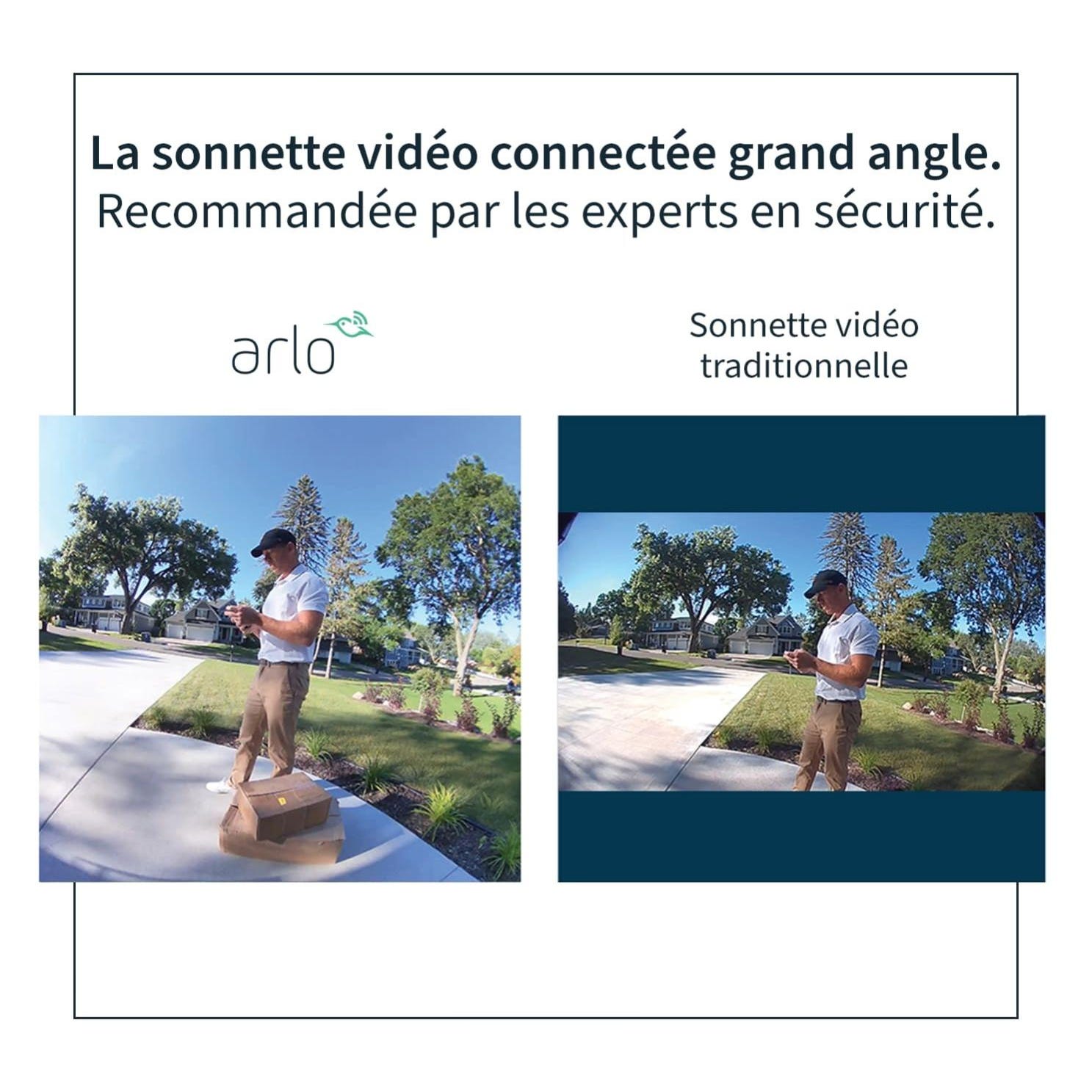 Visiophone Arlo Sonnette connectée Wifi Sans fil, Caméra 1080p HD - Arlo