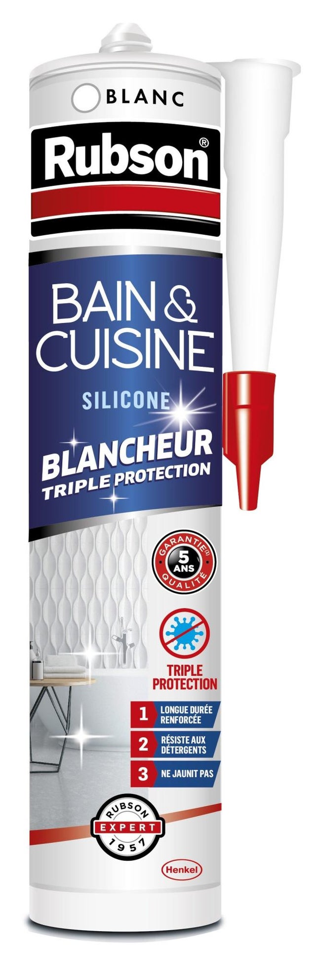 Silicone acétique anti-moisissure universel blanc 60ml