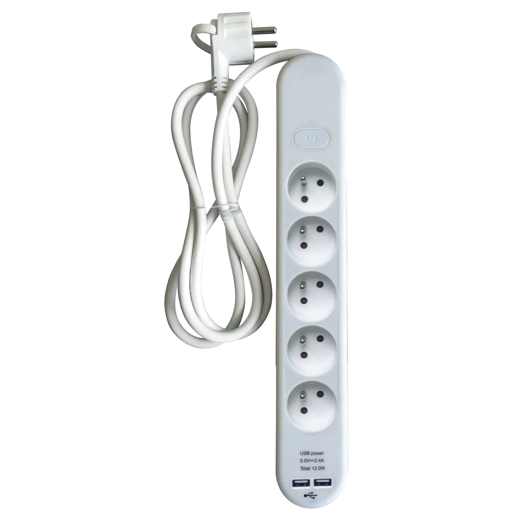 Câble de rallonge USB Ninzer avec interrupteur, Blanc