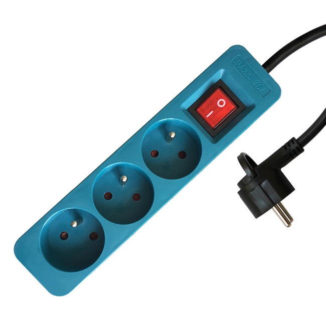 Multiprise USB filaire, avec interrupteur, 3 prises noir, 1.5M, LEXMAN