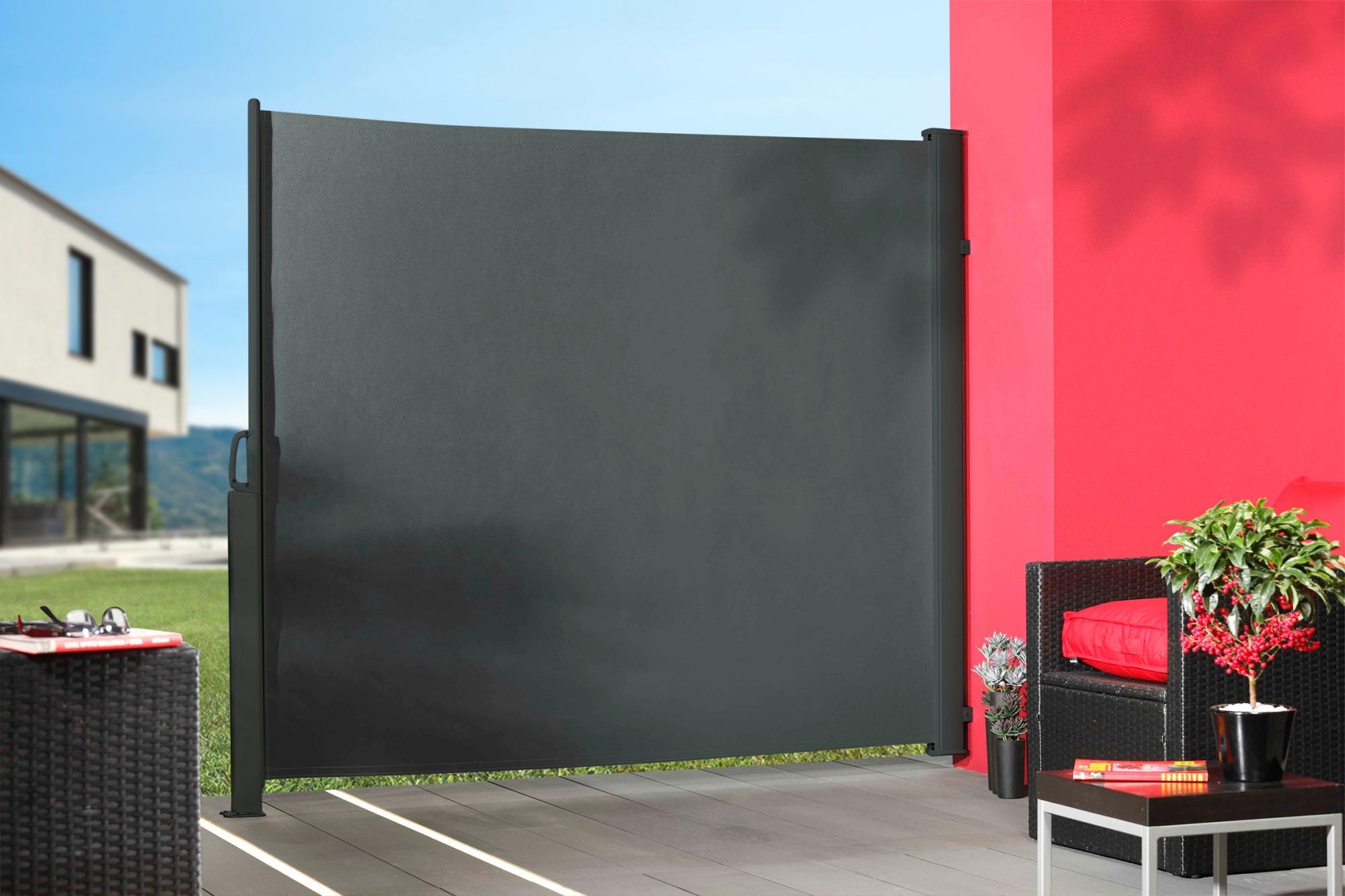 Brise-vue enroulable anthracite Sunslide, H.1.8 x L.3 m, 80% occultant