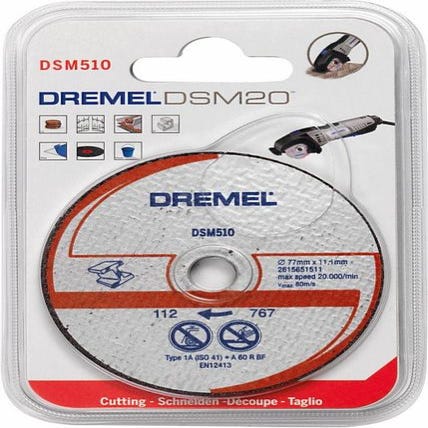 Lot de 3 disques à tronçonner DREMEL pour métal/plastique, Diam.77 mm