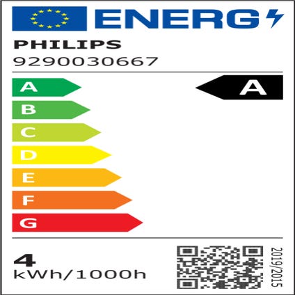 Ampoule led E27, 40W, blanc chaud, Classe énergétique A ultra efficient,  PHILIPS