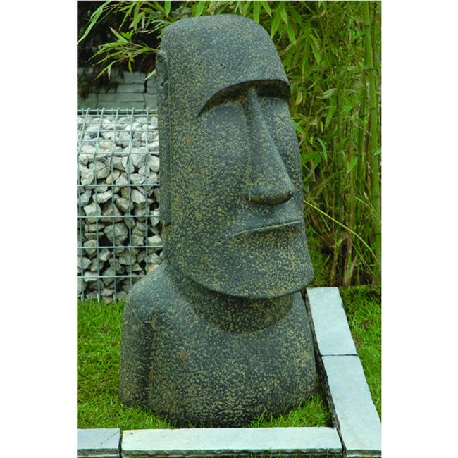 Statue Moai pierre reconstituée H.40 cm