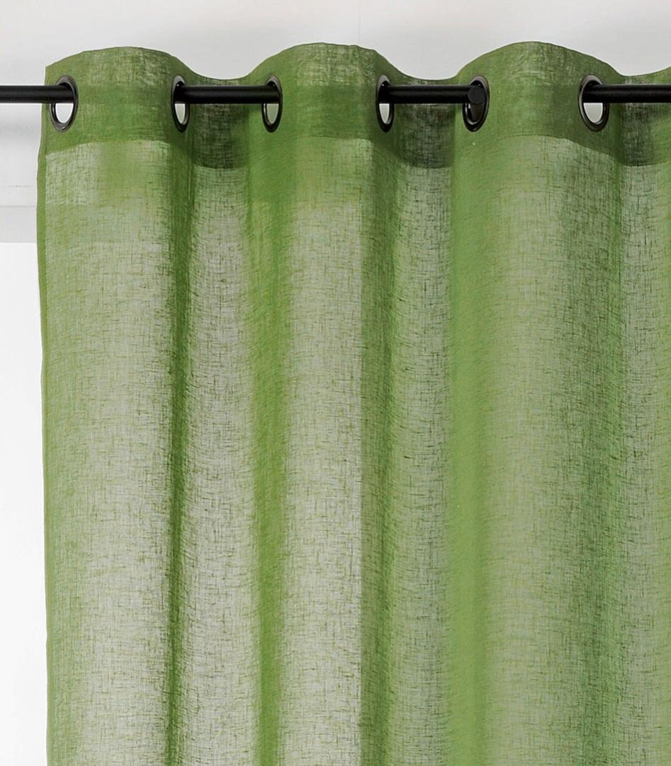 Voilage tamisant, Kaolin, vert H.240 x l.150 cm Leroy Merlin